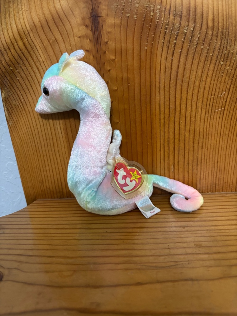 Ty Beanie Babies Pastel Seahorse Plush “neon” 1999